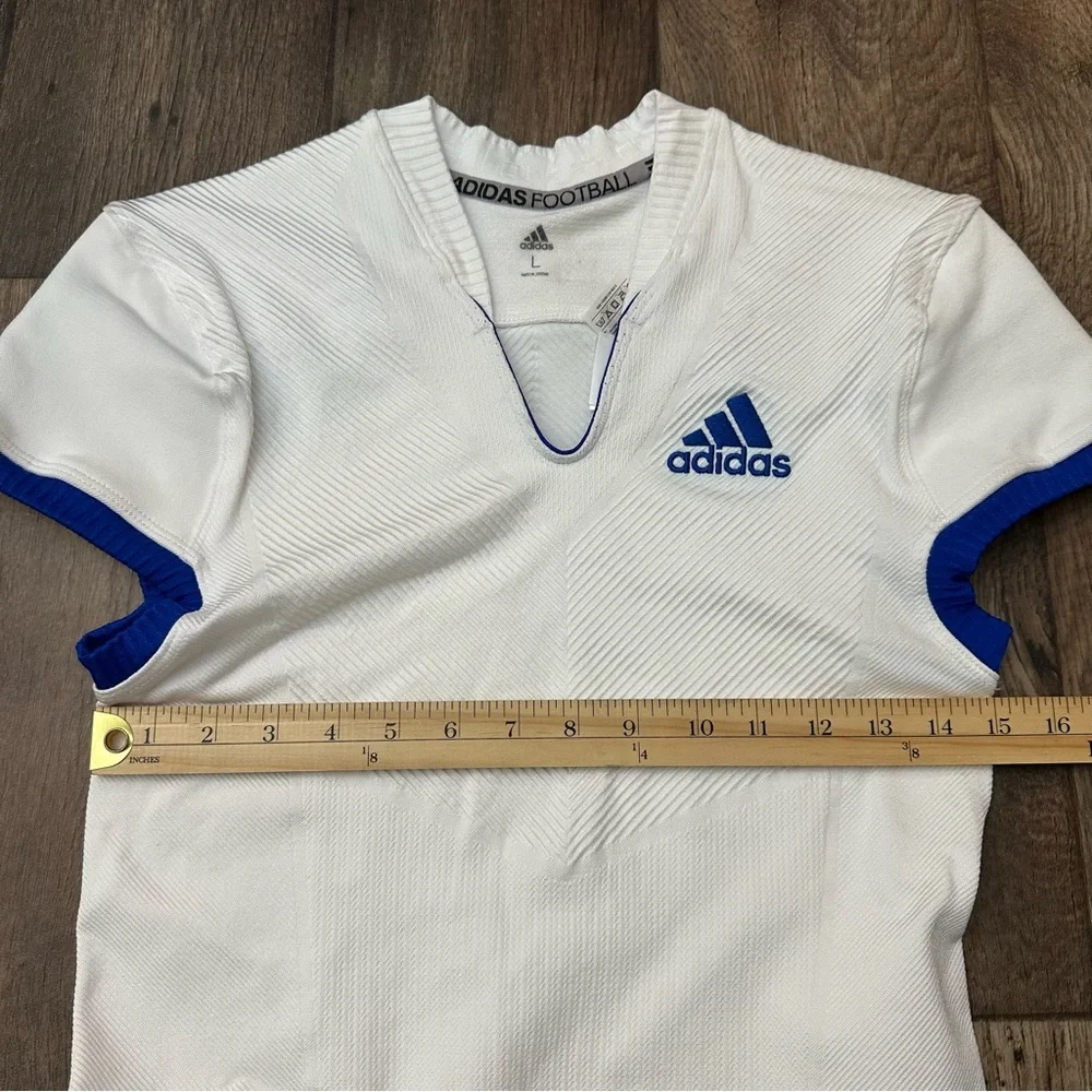Adidas Techfit Primeknit Football Jersey Men’s Sz L White Compression Top
